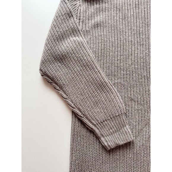 Aritzia WILFRED Montpellier Taupe Ribbed Mock Neck Mini Sweater Dress, Size S - Picture 8 of 16